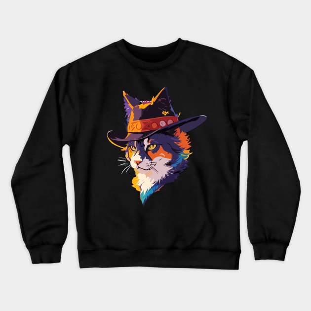 cowboy cat Crewneck Sweatshirt by ReaBelle